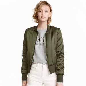 EUC! H&M Divided Short Satin Bomber Jacket